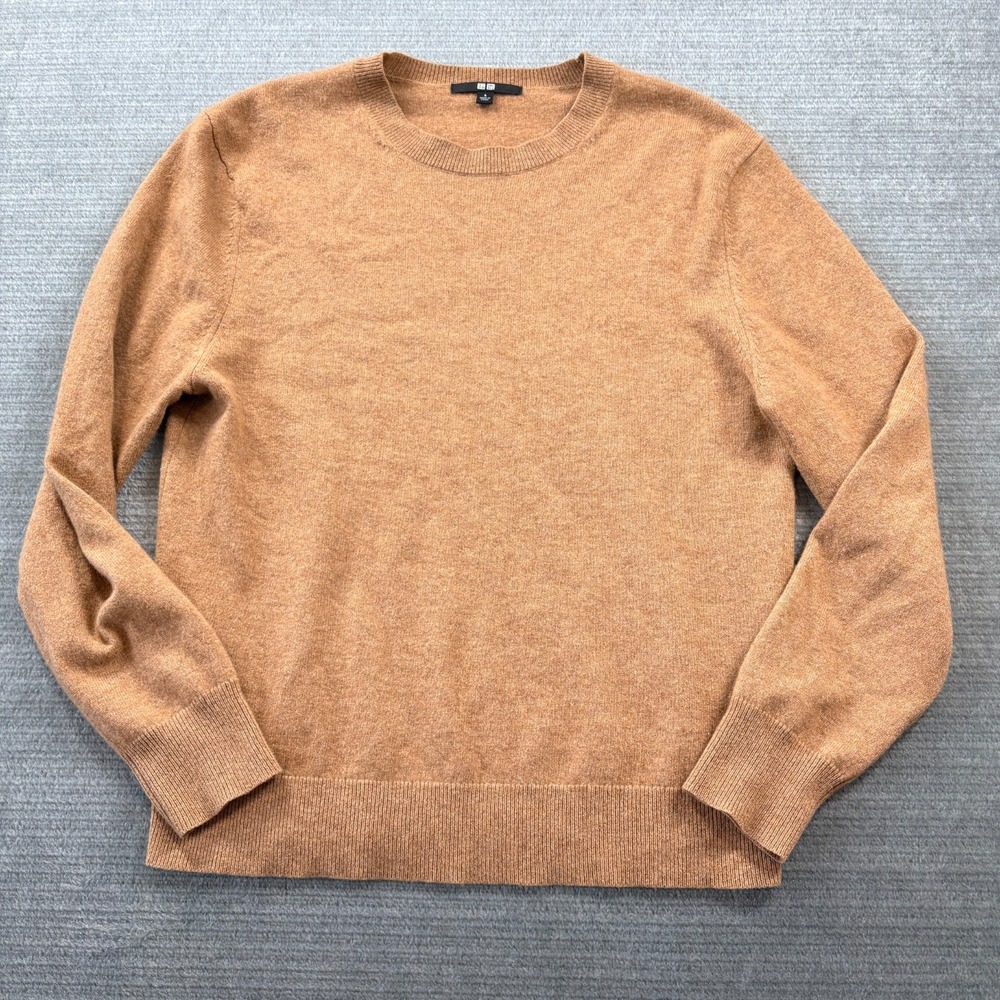 Uniqlo 100% Cashmere Sweater Women S Tan Knit Classic Casual Minimal Capsule